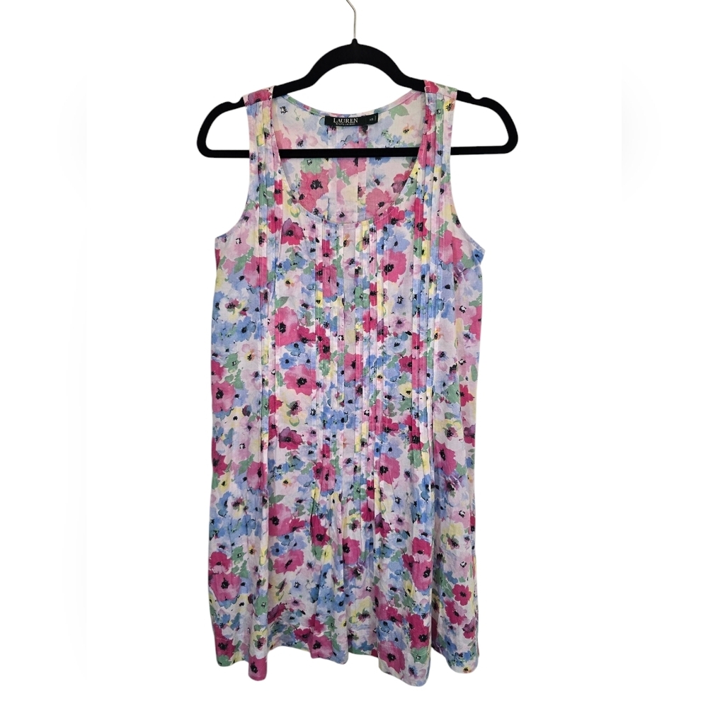 Lauren Ralph Lauren XS Cotton Blend Floral Sleeveless Sleepwear Dress